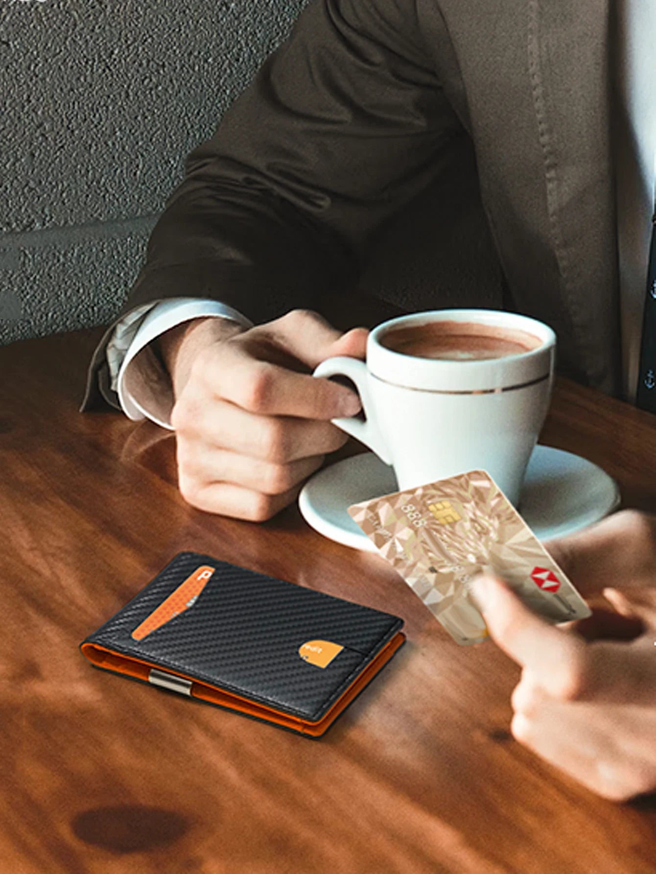 Minimalist men's RFID blocking multi-functional ultra-thin 12-card wallet Male